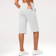 thumbnail image 5 of Capri Pants for Women High Waist Workout Yoga Shorts with Pockets Tummy Control Leggings Straight Leg Long Shorts, 2XL, 5 of 9