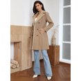 thumbnail image 4 of DARING DIVA Women's Winter Coat Faux Fur Collar Double Breasted Long Warm Coats XL Khaki, 4 of 6