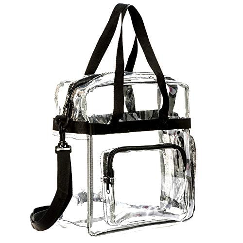 Women and Kids Clear Bag Stadium Approved Tote with Handles Double Zippers Adjustable Shoulder Straps Transparent for Men