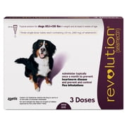 Revolution (Selamectin) Topical for Dogs, 85.1-130 lbs, (Plum Box), Protects Against Parasites, Flea and Tick Prevention and Treatment