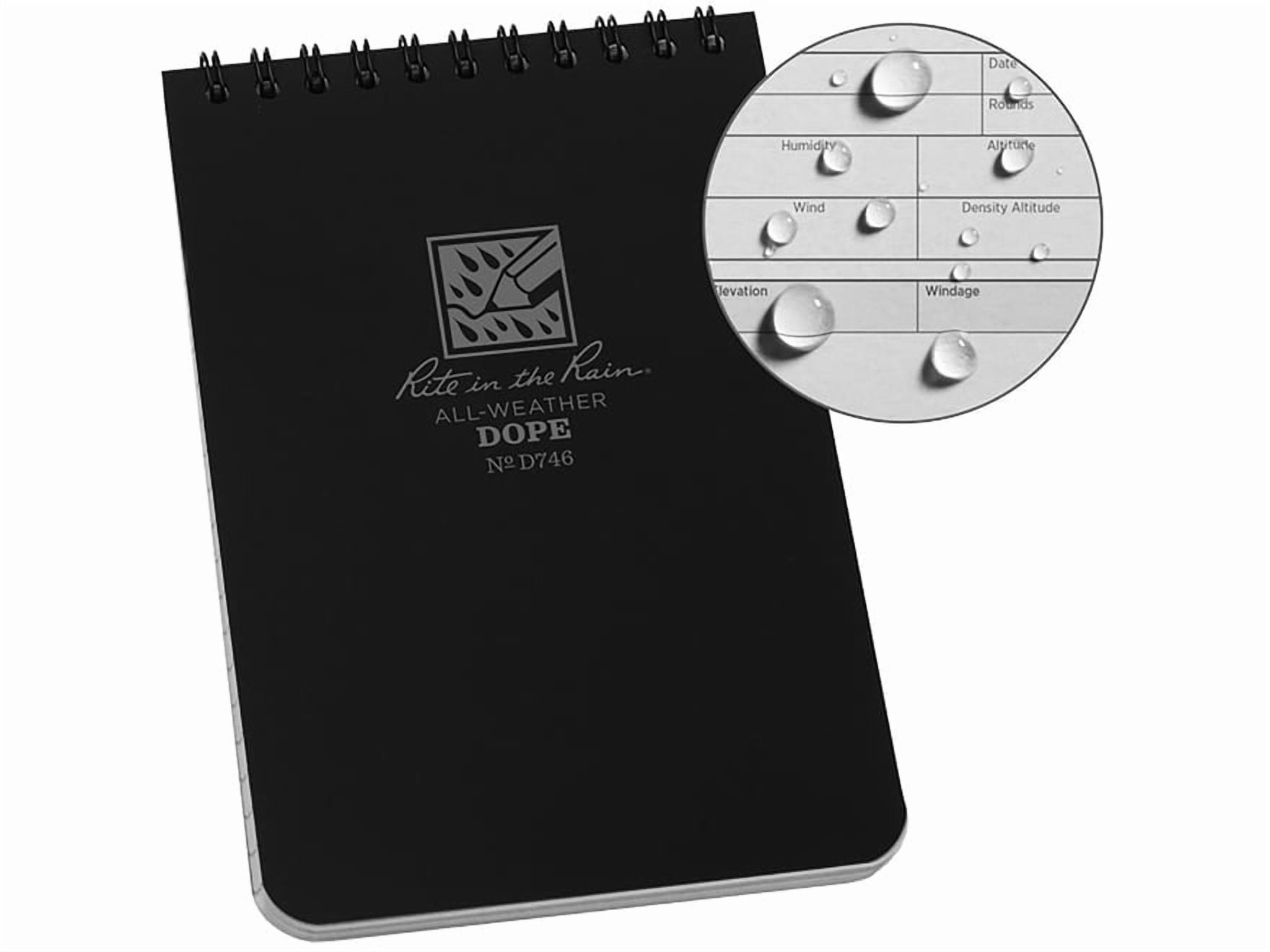 Rite in the Rain D.O.P.E Top Spiral All-Weather Notebook Black