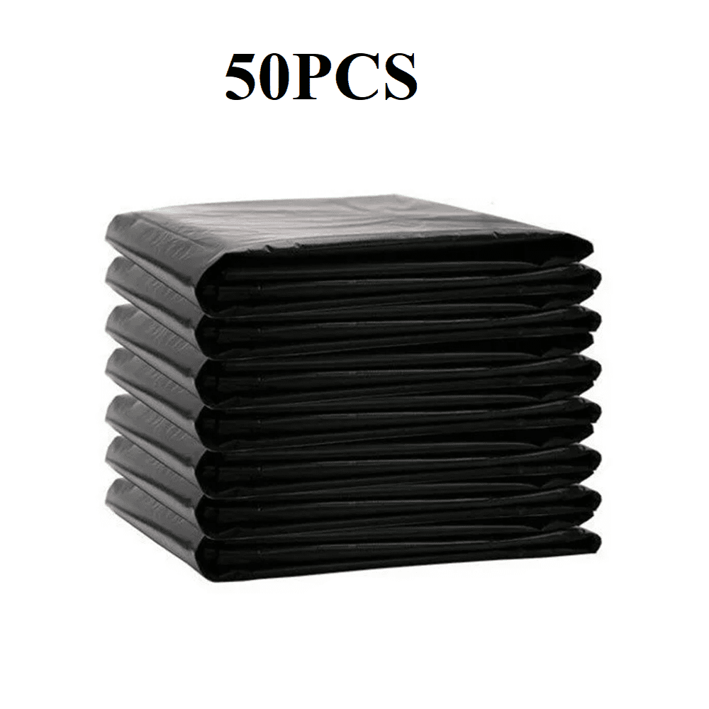 50pcs Heavy Duty Trash Bags 33 45 60 Gallon Black Large Garbage Rubbish Bag 2Mil