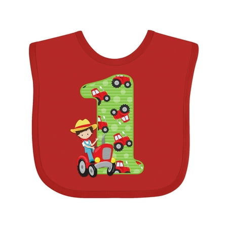 

Inktastic Tractor Boy 1st Birthday Gift Baby Boy Bib