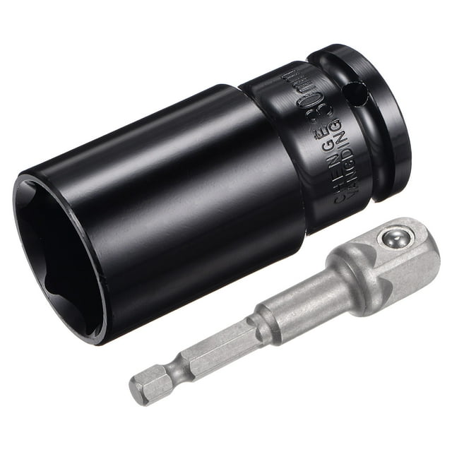 Unique Bargains Socket Accessory Set, 30mm Deep Socket 1/4' Hex Shank Impact Adapter with 1/2' Drive
