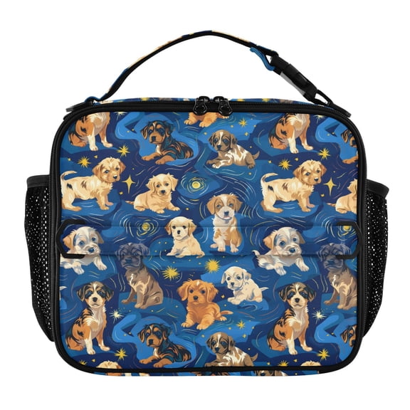 ALAZA Cartoon Puppy Dog Lunch Box Insulated Lunch Bag Cooler Tote with Shoulder Strap