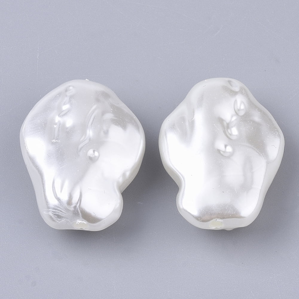 Plastic Imitation Pearl Beads Creamy White 25x17.5x8.5mm Hole: 1.5mm about 262pcs/500g DIY