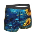 thumbnail image 2 of KLL Vintage Starry Sky Sunflower Men's Cotton Boxer Briefs Underwear-Small, 2 of 8