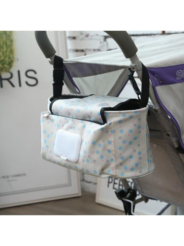 Stroller Organizer Baby Basket Pram Pushchair Travel Diaper Nappies Storage Bag 
