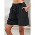 thumbnail image 5 of Women Sweat Shorts Summer Loose Athletic Short Drawstring Waist Lounge Running Shorts with Pockets, 5 of 7