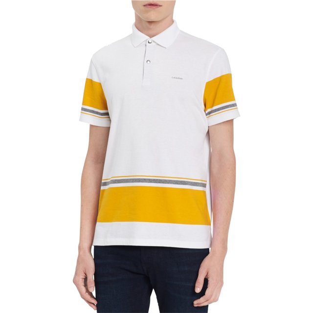 Polo de Rugby Calvin Klein con bloques de color para hombre blanco grande
