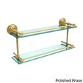 thumbnail image 3 of Que New 22-in Double Glass Shelf with Gallery Rail in Satin Nickel, 3 of 5