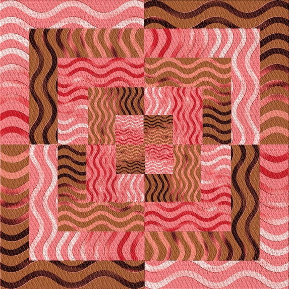 Ahgly Company Indoor Square Patterned Love Red Area Rugs, 4' Square