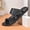 Black, variant on Summer New Casual Slip-On Slippers, Open-Toe Sandals for Indoor/Outdoor Use, Comfortable, Simple, Breathable Soft-Sole Beach Shoes, British Style Trendy Large Size Slippers, Fashionable All-Seaso