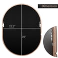 thumbnail image 3 of Oval Wood Framed Wall Mirror Creative Bathroom Wall Mounted Mirror Decor Bagel Shaped Mirror for Bathroon Bedroom, 3 of 7