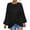 Black, variant on 2026 ! Clothes under $5 asdoklhq Womens Plus Size Tops,Women's Spring And Autumn Casual Temperament Round Neck Solid Color Lantern Sleeve Ruffle Irregular Long Sleeve Top