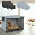 thumbnail image 2 of Yous Auto Dog Crate Cover Windproof Pet Kennel Cover Universal Privacy Pet Kennel Cage Covering Breathable Double Door Dog Crate Cloth Cover for 36 Inch Wire Dog Crate, 2 of 10