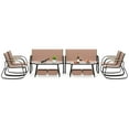 thumbnail image 1 of Costway 8 PCS Patio Furniture Set with 4 Rocking Bistro Chairs 2-Tier Coffee Table, 1 of 8