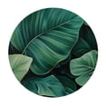 thumbnail image 4 of JEUXUS Palm Leaves Table Cloth - Tropical Jungle Palm Leaves Design - Round Table Cover White, 4 of 8