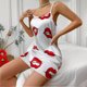 thumbnail image 2 of Camisones de seda satinada de imitación para mujer, ropa de dormir con estampado, vestido de noche con tirantes, lencería Sexy, ropa de casa, bata para el hogar, 2 of 5