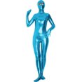 thumbnail image 3 of Traje de zentai de una pieza con efecto mojado y ojos abiertos, de metal brillante, plateado, para hombre, de licra, para fiesta de Navidad, 3 of 5