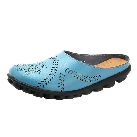 VerPetridure Black Sandals Women Women s Shoes Solid Color Retro Hollow Out Carved Flat Heel Fashion Comfortable Casual Sandals Slippers