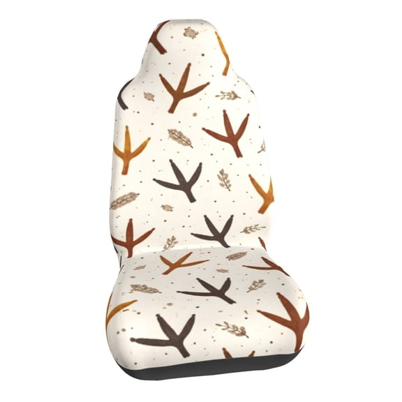 Chicken Footprint Pattern Car Seat Covers Stretch Car Seat Protectors Universal Fit