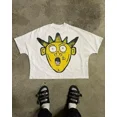 thumbnail image 3 of Camisetas con estampado gráfico de letras de calle retro americanas estilo hip hop, camisetas Y2k de gran tamaño para parejas, ropa gótica Harajuku para hombres y mujeres, 3 of 5