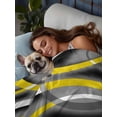 thumbnail image 3 of Yellow Geometric Twim Size Flat Sheet, Wrinkleproof & Fadeproof Cooling Flat Bed Sheet Only, Gray Black Retro Abstract Stripes Lines Breathable Soft Bedding Top Sheets 66 x 96 Inches, 3 of 8