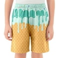 thumbnail image 2 of BloomJoy Big Kid ce Cream Shorts Boy Girl 2-14T Summer Beach Preppy with Pockets Elastic Waist Ice Cream Drip Baseball Shorts 9-10 Years Green Summer Shorts, 2 of 5