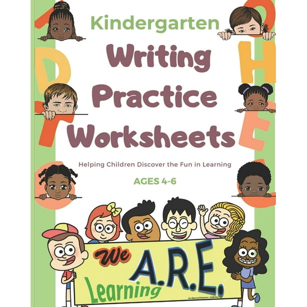 kindergarten writing practice worksheets helping kids have fun learning write draw color in 1 book paperback walmart com