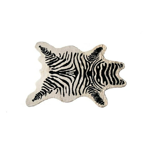 HomeRoots 317167 5.25 x 7.5 in. Cowhide Rug & Throw - Zebra Black White
