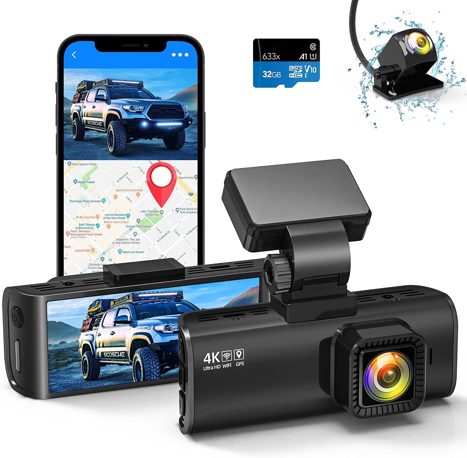 270°rotation smart car camera DVR Camera Recorder Video Wifi GPS Super Capacitor 