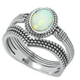thumbnail image 3 of LaRaso & Co His Her Wedding Ring Set Silver Opal CZ Engagement TRIO Set Him Her 6/10, 3 of 7