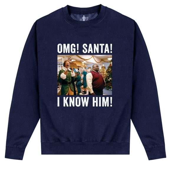 Elf Adult OMG Santa Photo Sweatshirt