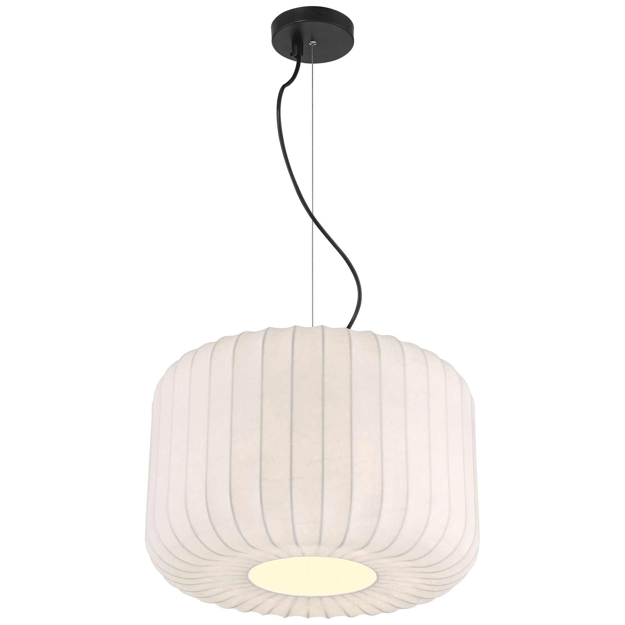 Possini Euro Design Jaime 18" Modern Pendant Chandelier Ceiling Light Fixture Dining Room Over Table Drum Matte Black and White