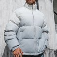 thumbnail image 2 of Christmas Clearance! AIEOTT Mens Puffer Jackets Padded Zip Up Stand Collar Puffy Winter Coats Jackets, 2 of 6