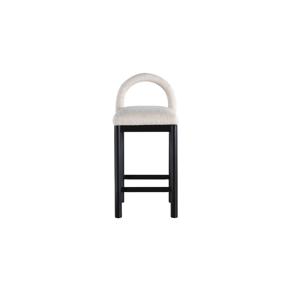 Meridian Furniture Conrad Beige Linen Textured Fabric Counter Stool