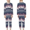 thumbnail image 3 of FKELYI Size 13-14 T Long Sleeve Pjs 2 Pieces Lightweight Xmas Tree Kids Pj Pants Casual Christmas Reindeer Party Sleepwear Pj Set, 3 of 5