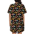 thumbnail image 3 of Picia Flowe Rooster Pajamas Sets for Women Soft Short-Sleeved Pjs with Lounge Shorts Two Piece Sleepwear-Large, 3 of 9