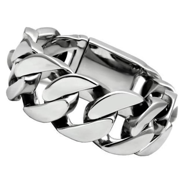 Alamode TK338-8 Bracelet en Acier Inoxydable Poli Sans Pierre - 8 Po.