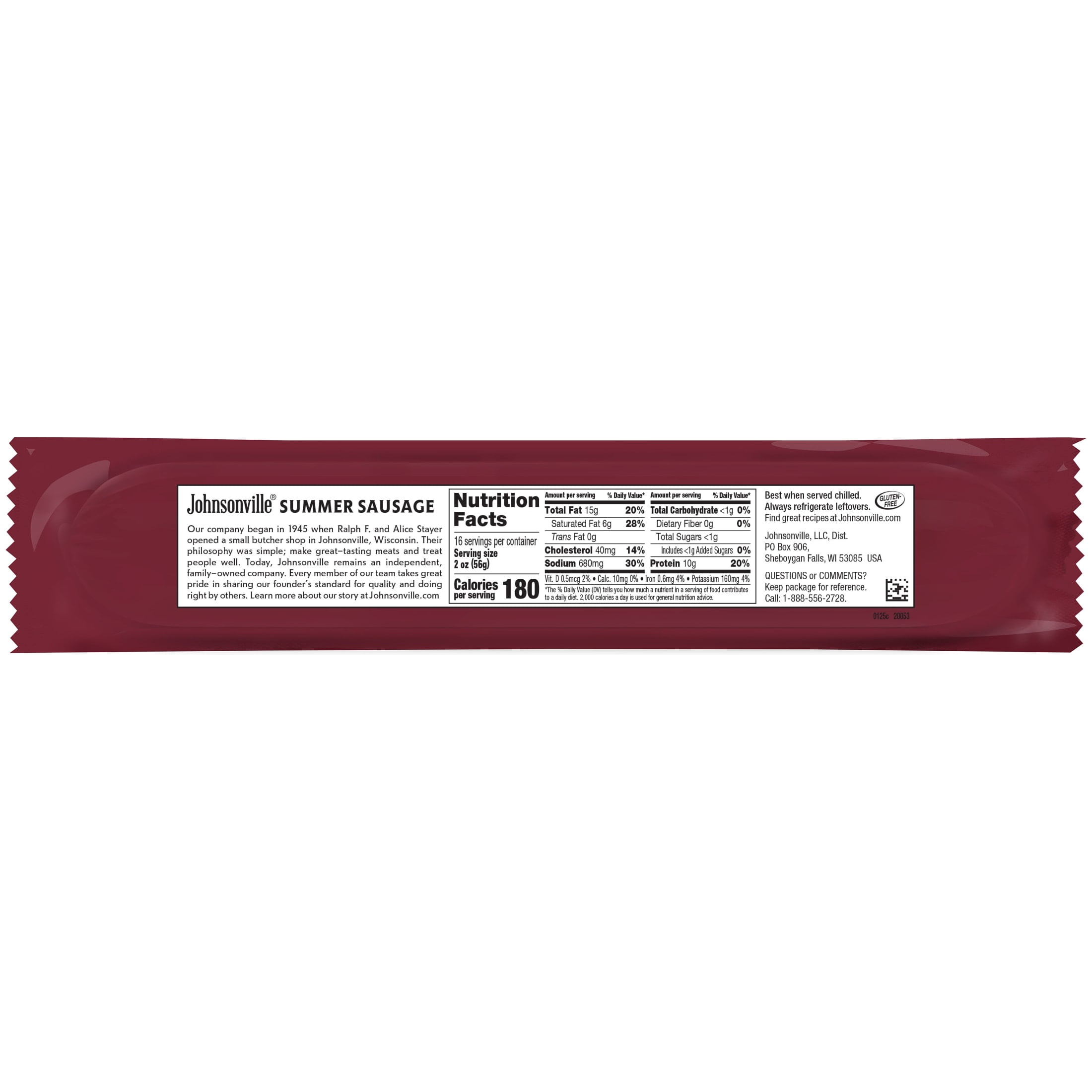 Johnsonville Original Smoked Summer Sausage, 32 oz