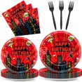 thumbnail image 1 of Juego de platos y servilletas de papel Party Greeting Spider, 96 piezas, 1 of 7