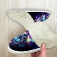 thumbnail image 5 of Chririnla Starry Sky Wolf Print Plush Slippers for Women Indoor Novelty Home Shoes Warm Bedroom Shoes with Anti-Skid Sole for Indoor & Outdoor, 5 of 7