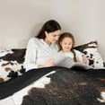 thumbnail image 6 of Manfei Farm Cow Hide Bedding Comforter Set,Rustic Farmhouse Cabin Twin Comforter Sets,Brown Black White Bedding Set For Men Women,Ultra Soft Home Decor Reversible,2pcs, 6 of 9