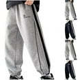 thumbnail image 5 of Atogsazn Boys Casual Jogger Pants Kids Loose Baggy Elastic Waist Pants Cotton Athletic Clothes Fashion 05-Gray 12-13 Years, 5 of 5
