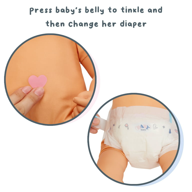 Baby Born My Real Baby Doll Annabell, Blue Eyes: Realistic Soft-Bodied Baby  Doll, Kids Ages 3+, Sound Effects, Drinks & Wets, Mouth Movements, Cries  Tears, Eyes Open & Close 