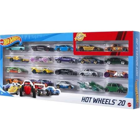 Hot Wheels Set of 20 Toy Sports & Race Cars in 1:64...