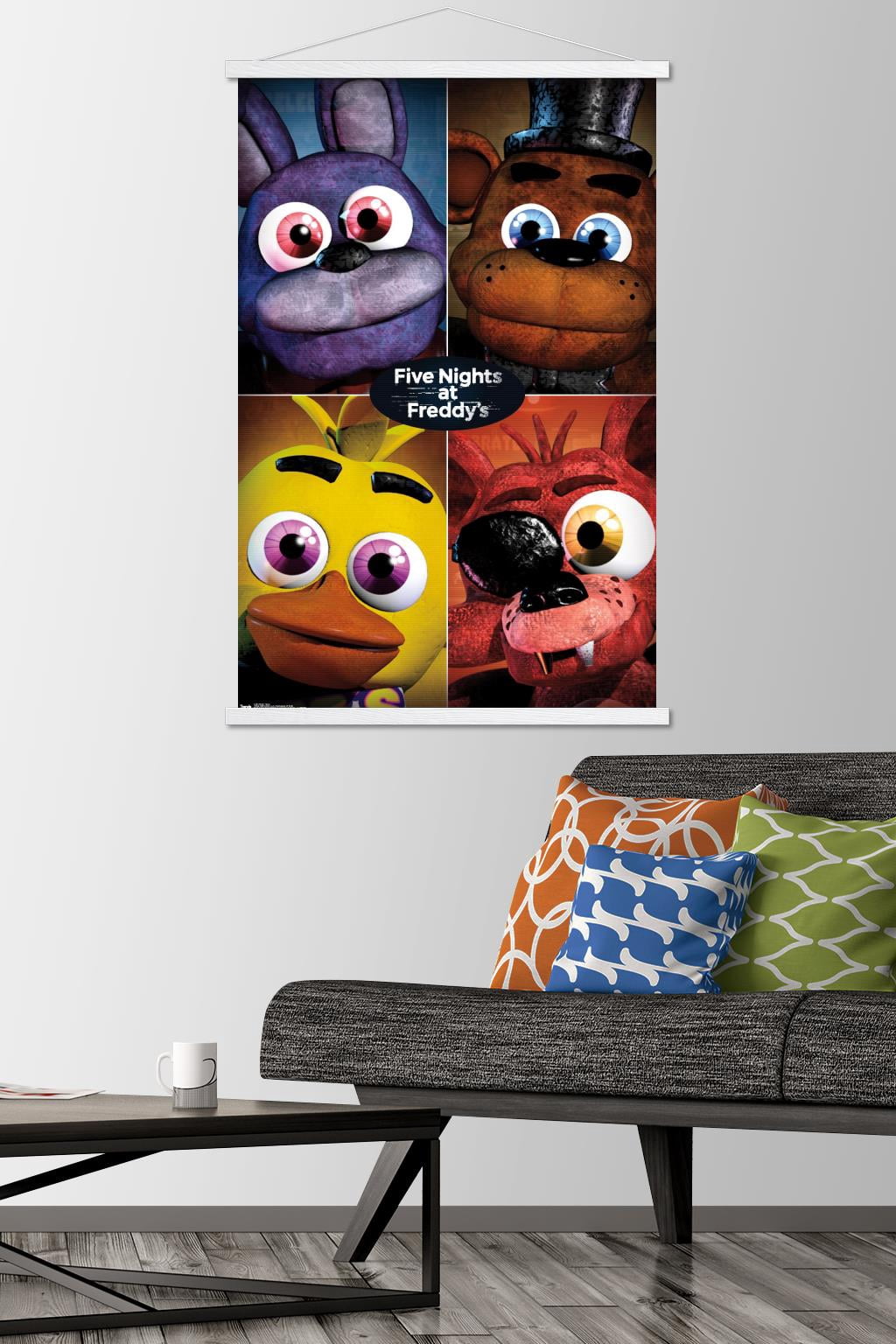 Five Nights at Freddy's - Quad Wall Poster with Magnetic Frame, 22.375" x 34"