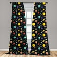 thumbnail image 5 of Ambesonne Space Curtains, Sun Earth Constellations, Pair of 28"x63", Multicolor, 5 of 5
