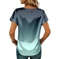 thumbnail image 7 of JoveMarine Women's Loose Fit Short Sleeve Top with Gradient Print Round Neck Casual Blouse Relaxed Summer Top for Daily Wear Cyan L, 7 of 7